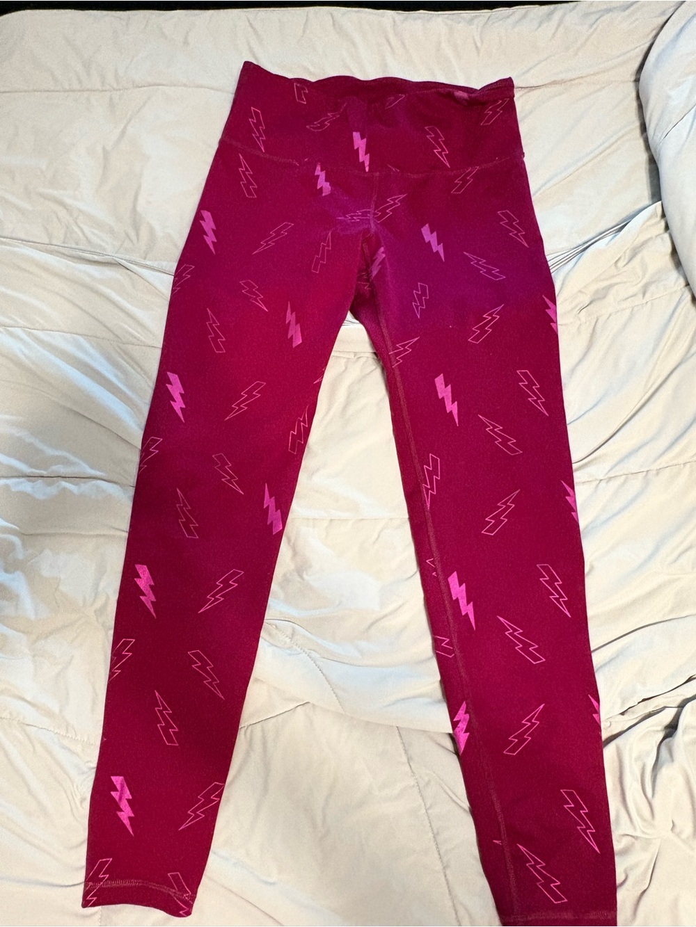 Old Navy Fuchsia Leggings with Pink Lightning Motif